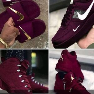Nike Purple and Gold Sneakers Low-Top Design